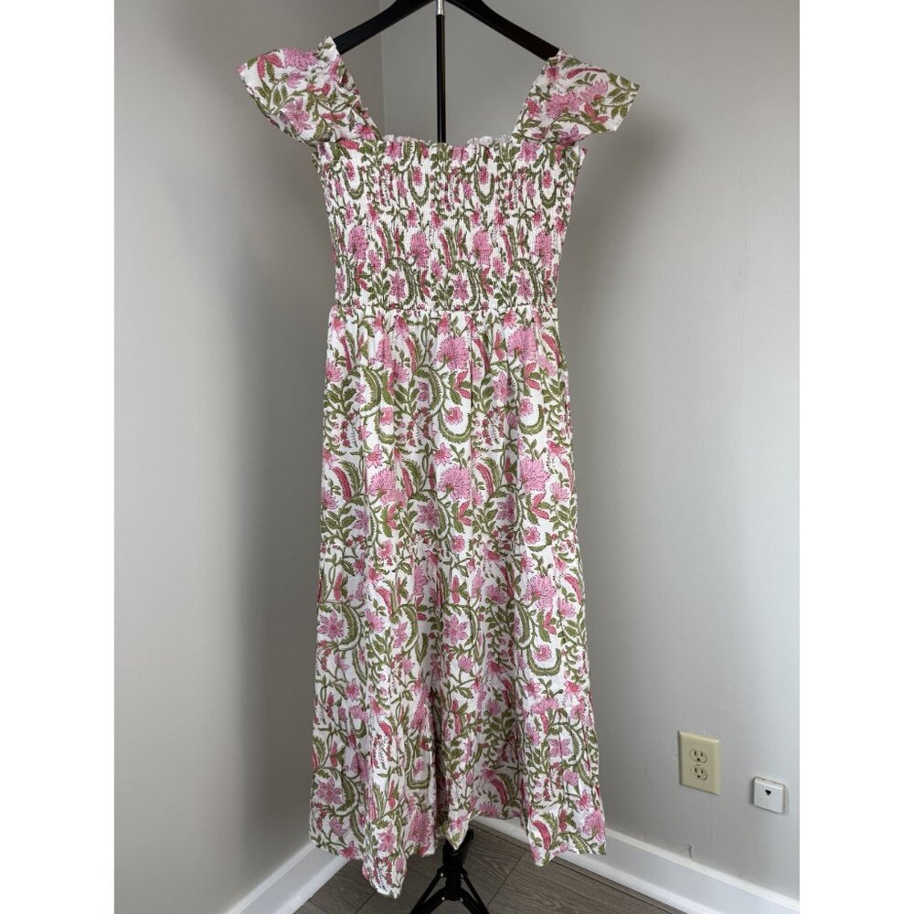 NWT Jude Connally Peony Cotton Voile Dress in Pink Botanical White Large $248 - Picture 4 of 11